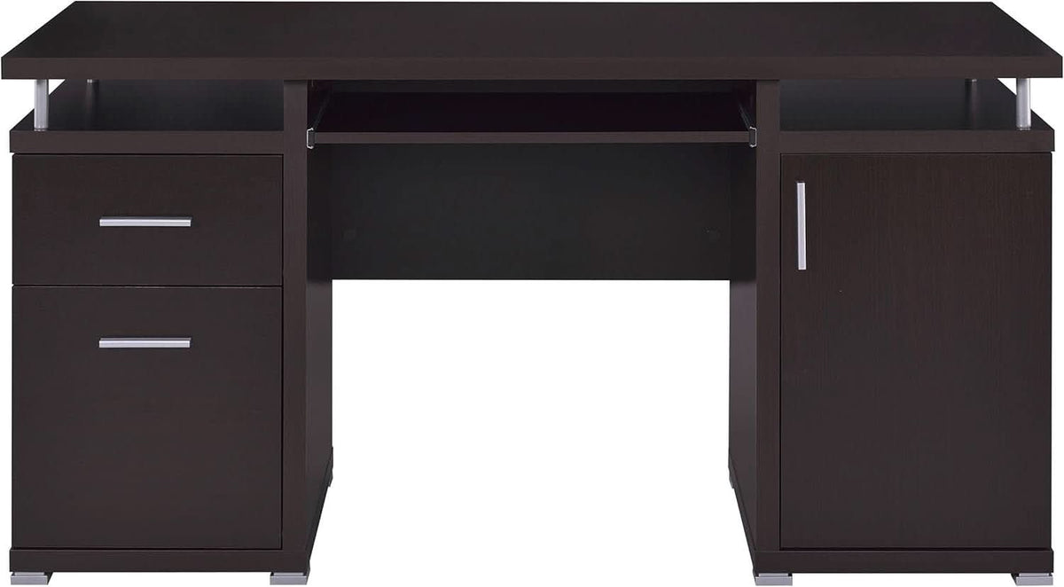 55 Inch Modern Wood Desk With 2 Drawers For Home Office