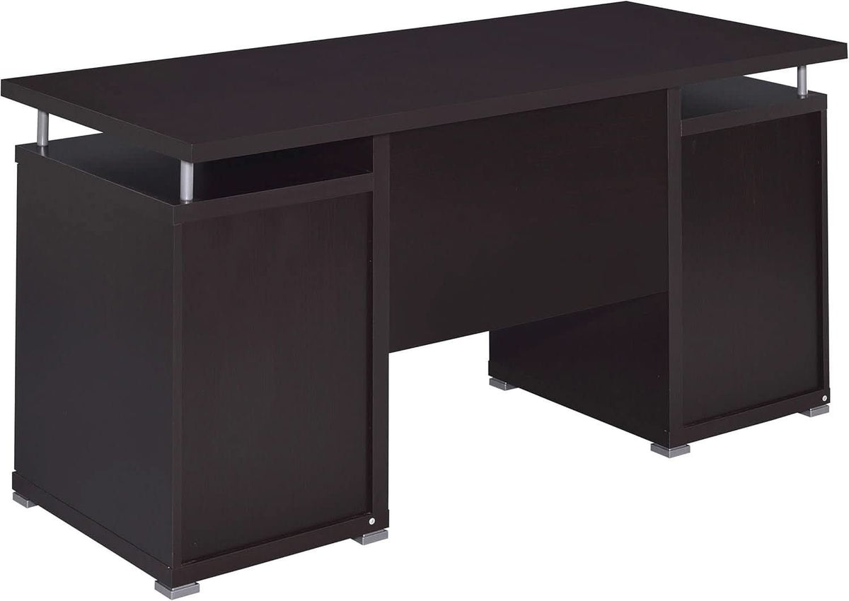 55 Inch Modern Wood Desk With 2 Drawers For Home Office