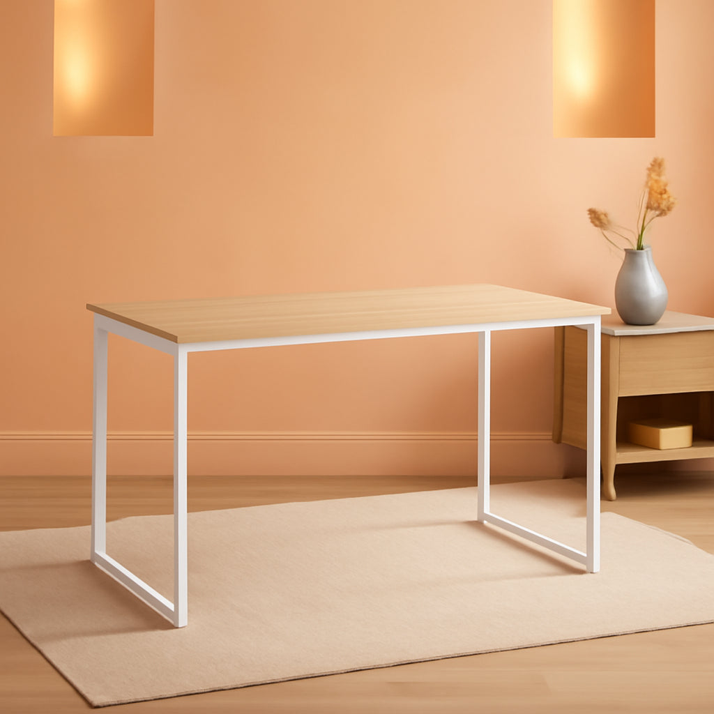 55 Inch White Frame Desk Computer Workstation for Home Office
