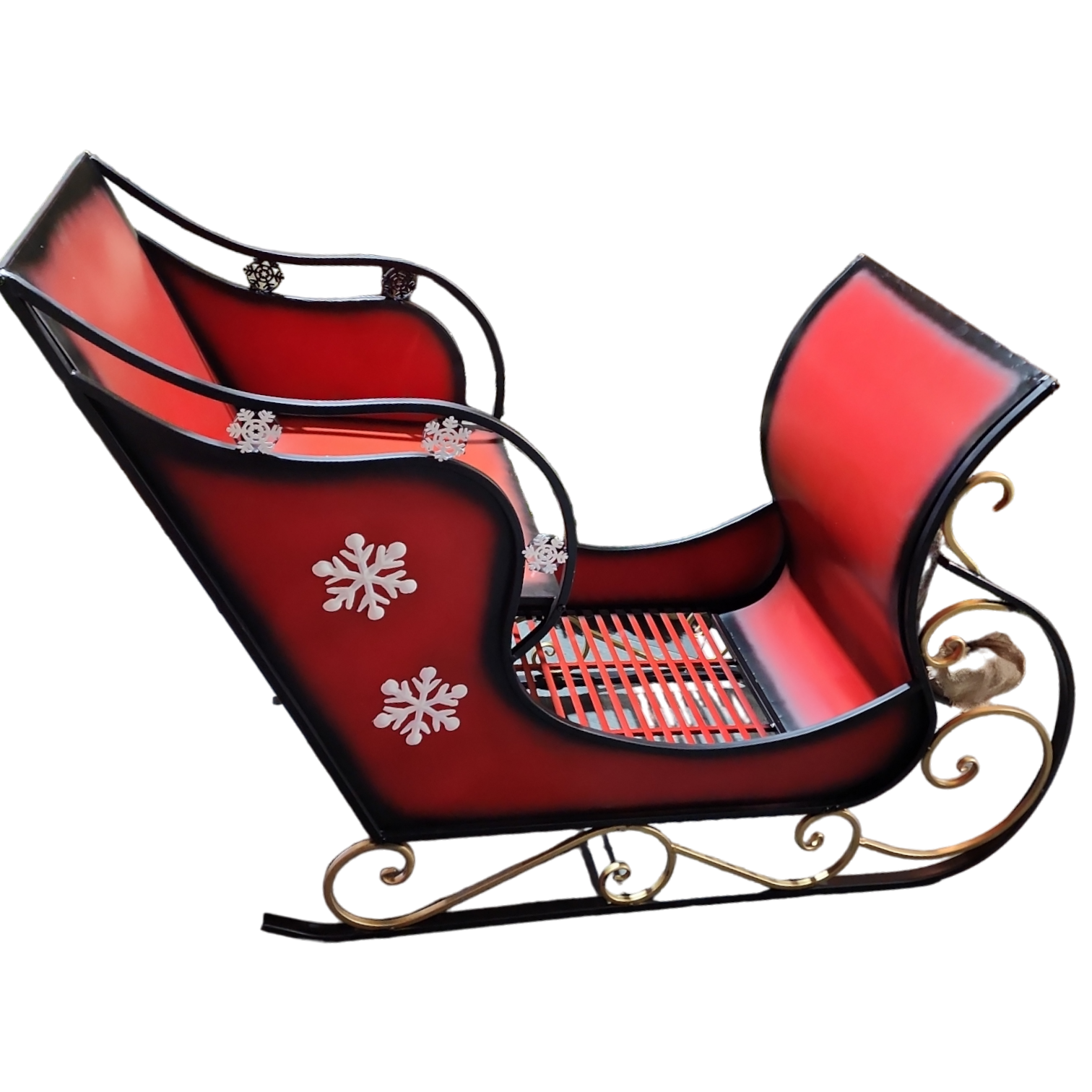 55'' Metal Sleigh with Snowflake Design