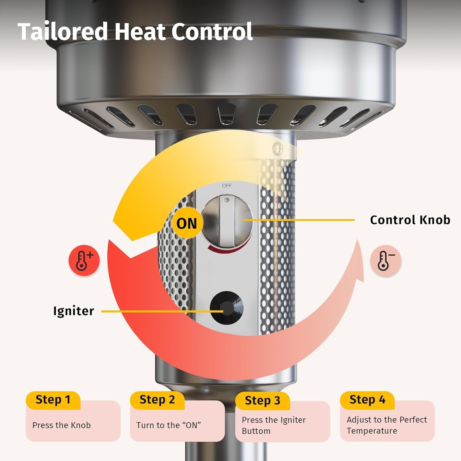 55000 BTU Propane Patio Heater With Round Table Wheels