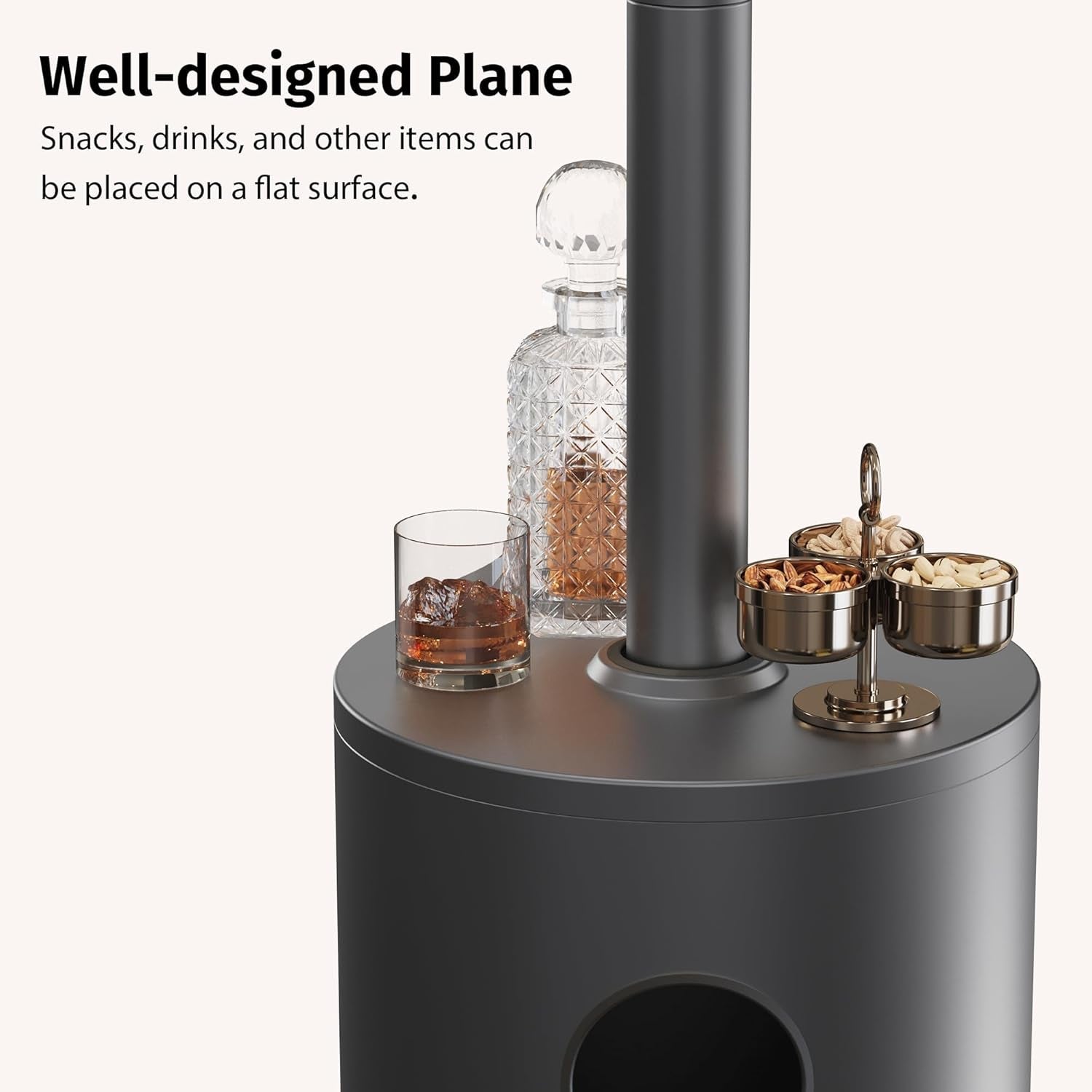 55000 BTU Propane Patio Heater With Round Table Wheels