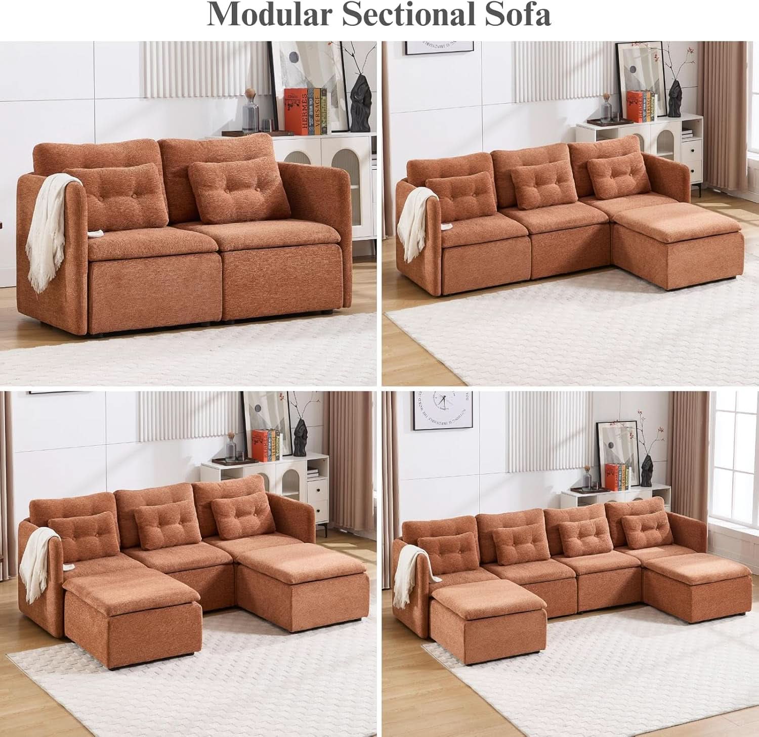 56 Inches Wide Chenille Sectional Loveseat Espresso