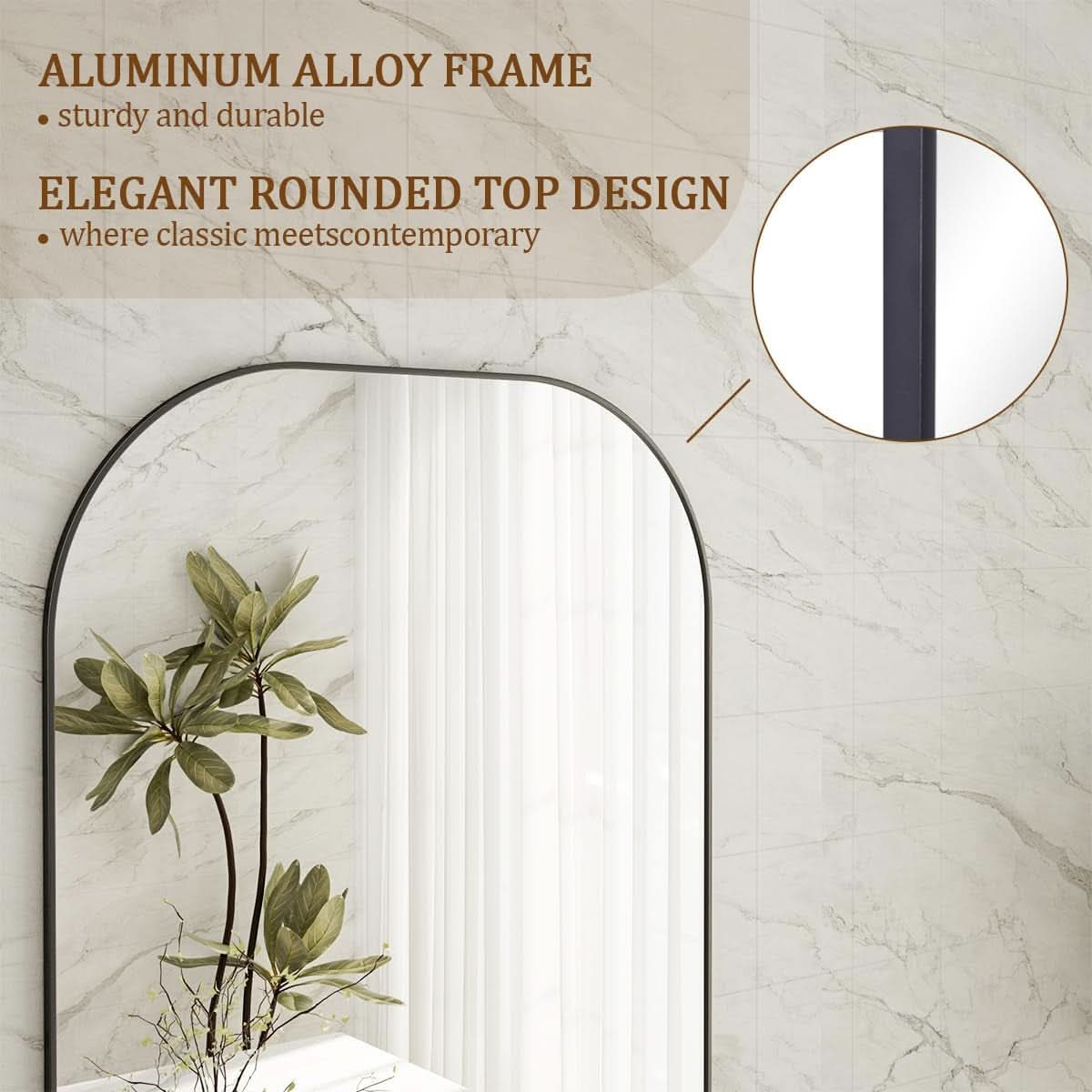 56x21 Inch Black Full Length Floor Mirror With Stand