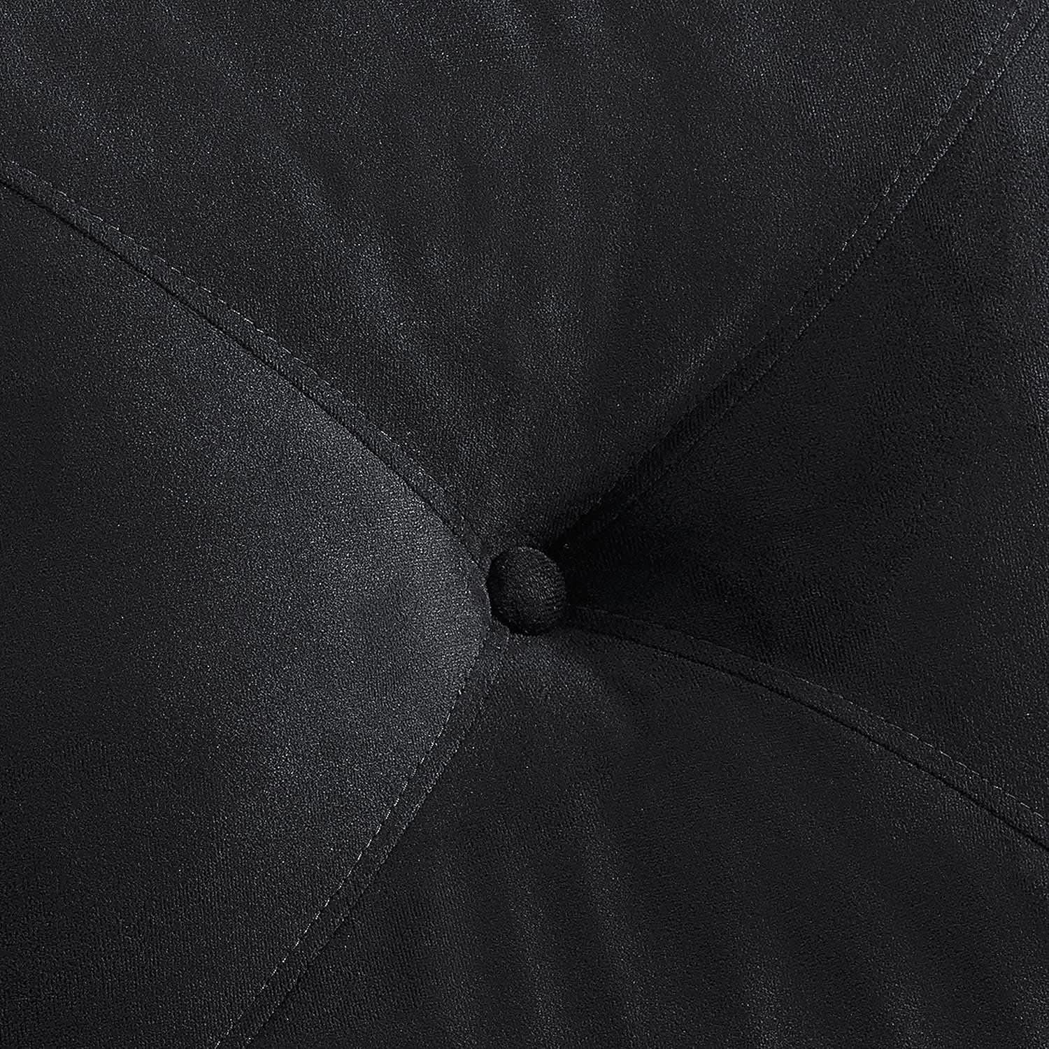 57 Inch Black Loveseat With Tufted Back Stain Resistant
