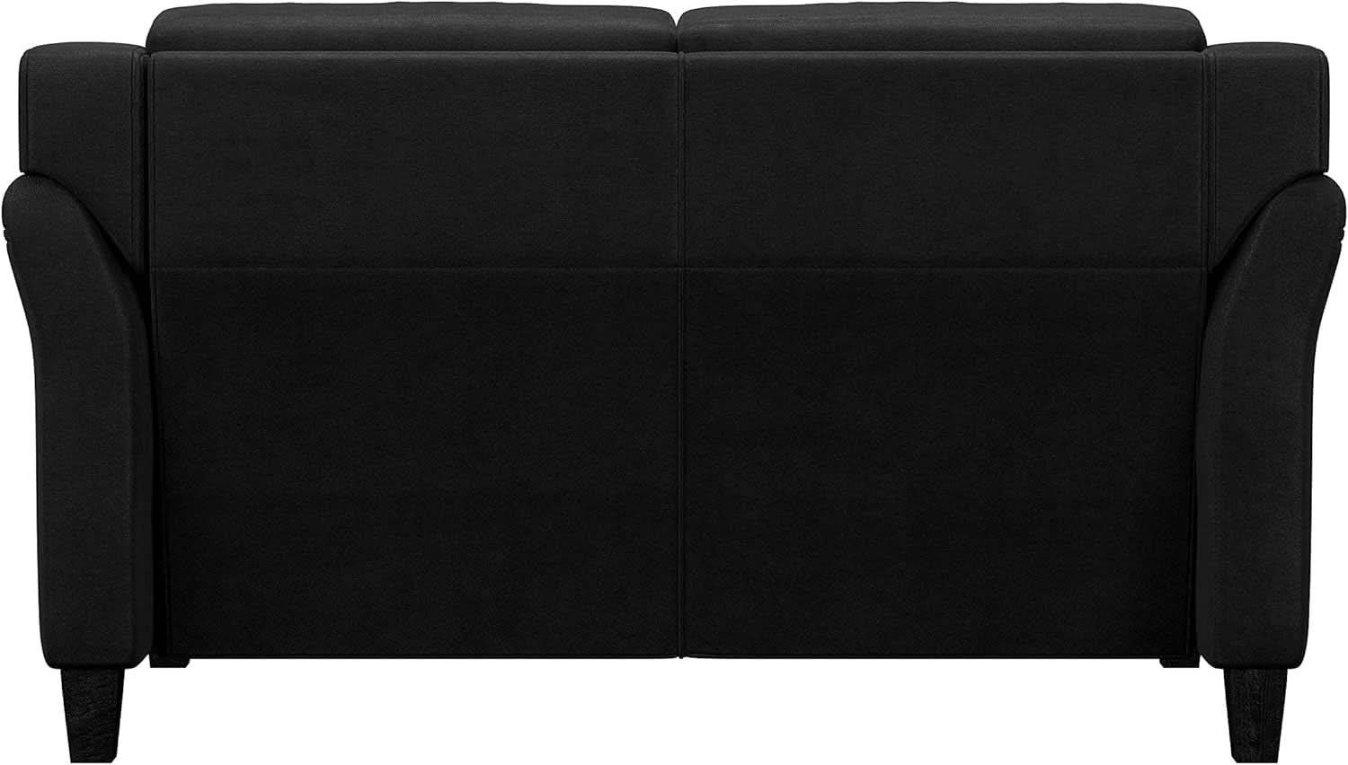 57 Inch Black Loveseat With Tufted Back Stain Resistant