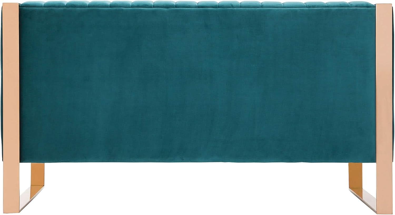 57 Inch Teal Velvet Loveseat For Living Room High Density Foam