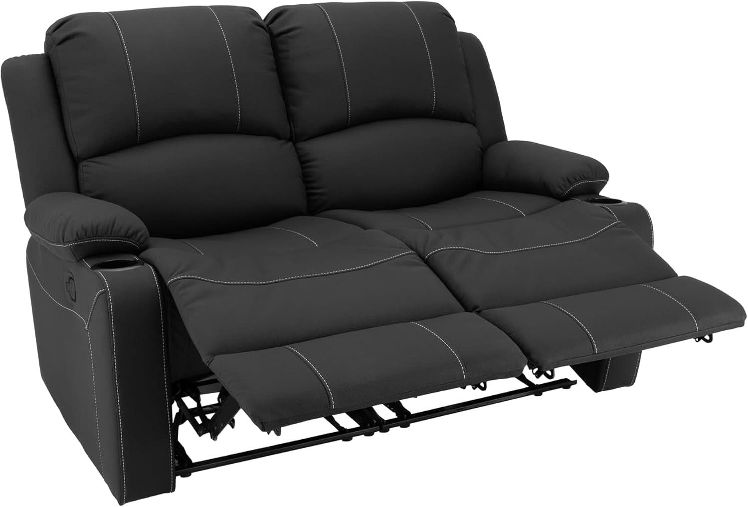 58 Inch Wall Hugger RV Theater Seats Double Recliner Black