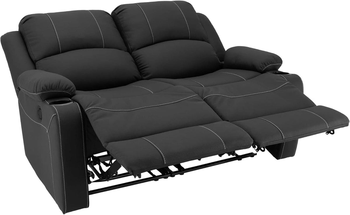 58 Inch Wall Hugger RV Theater Seats Double Recliner Black