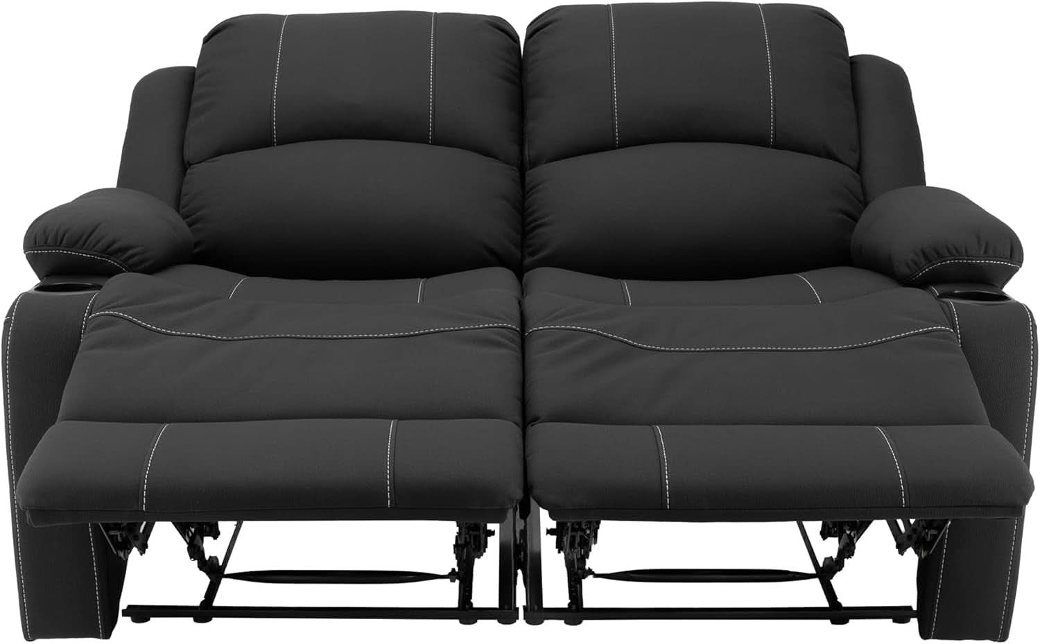 58 Inch Wall Hugger RV Theater Seats Double Recliner Black