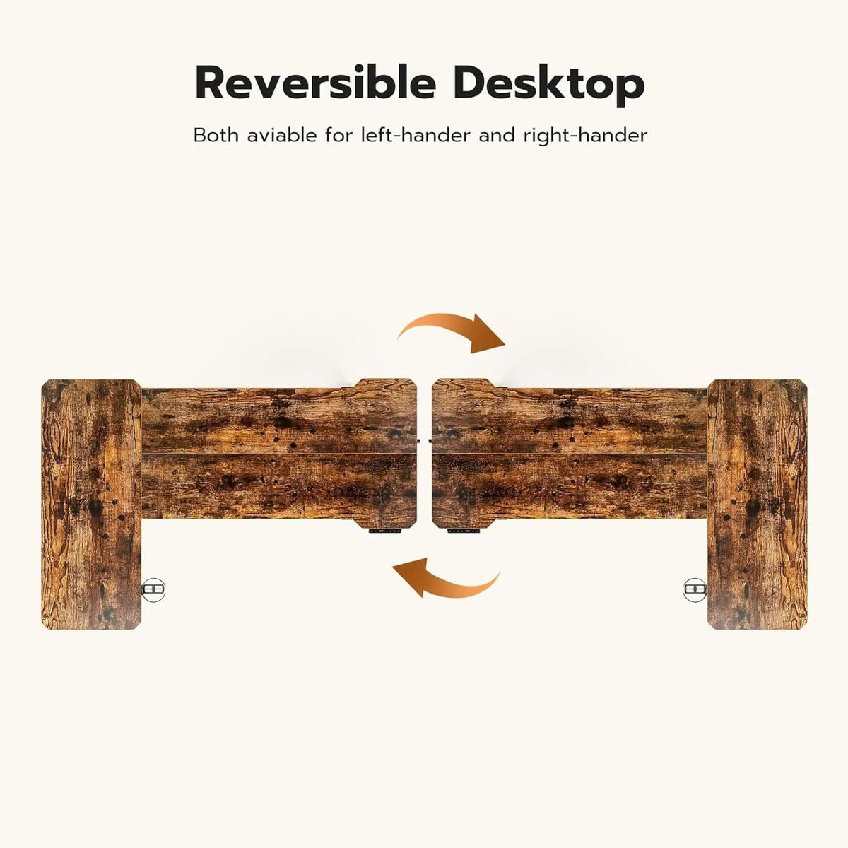59 Inch Reversible L Shaped Electric Standing Desk Brown