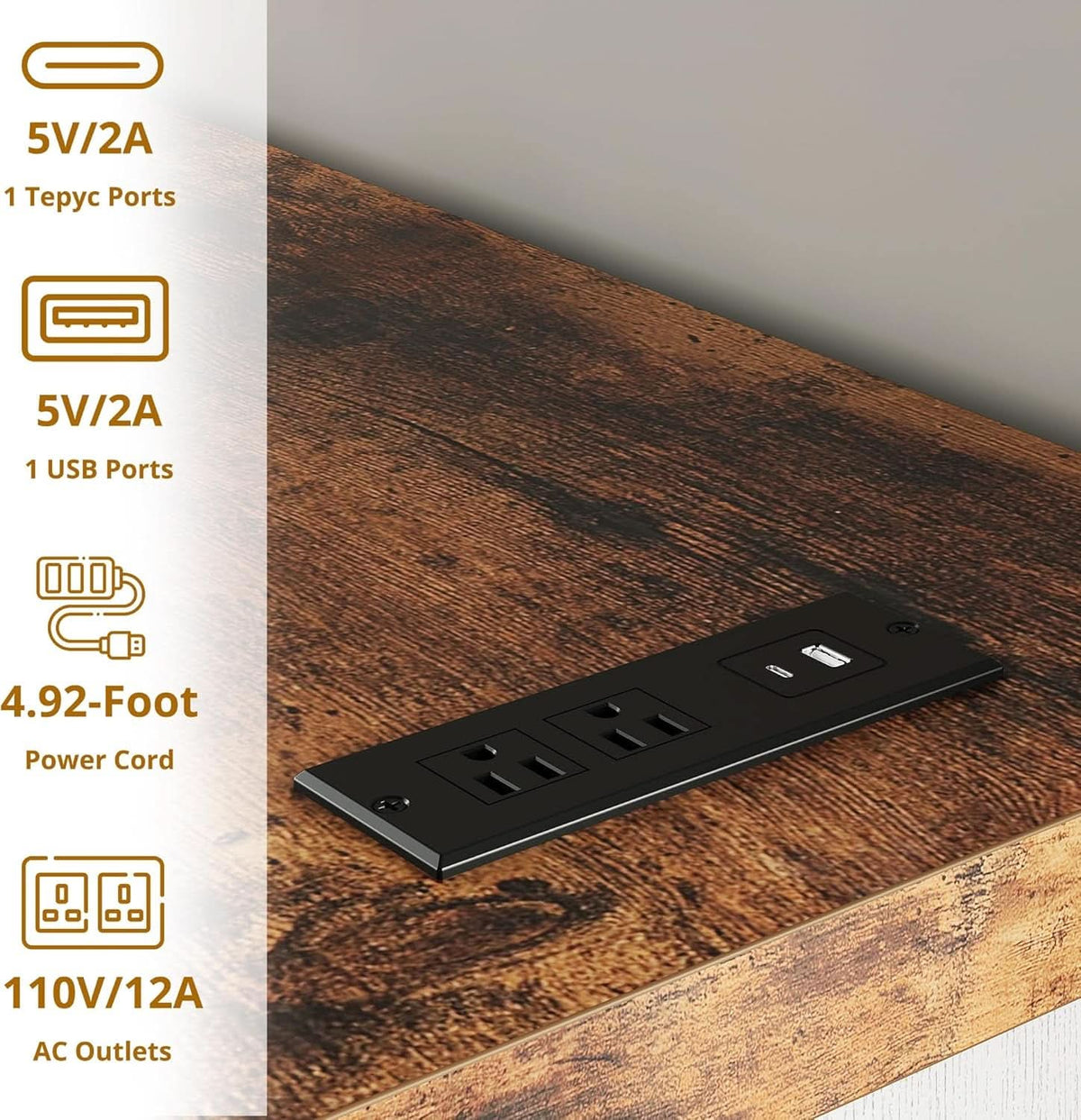 59Inch Dresser With BuiltIn Charging Station USB Port