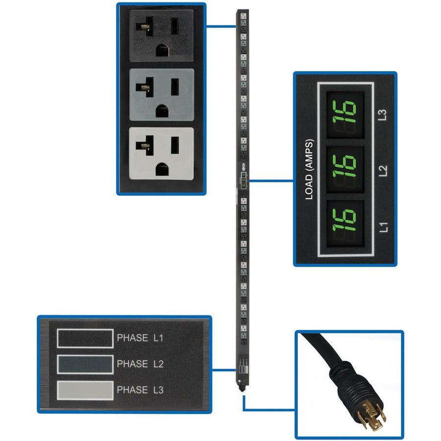 5.7kW 3-Phase Metered PDU, 120V Outlets (42 5-15/20R) - Tripp Lite PDU3MV6L2120LV