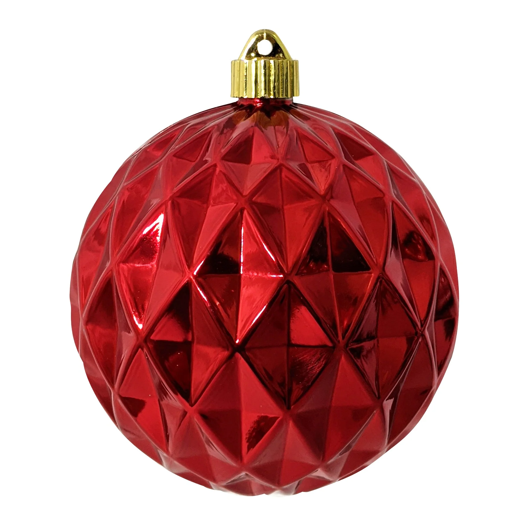6" (150mm) Commercial Shatterproof Ball Ornament - Shiny Sonic Red Diamond