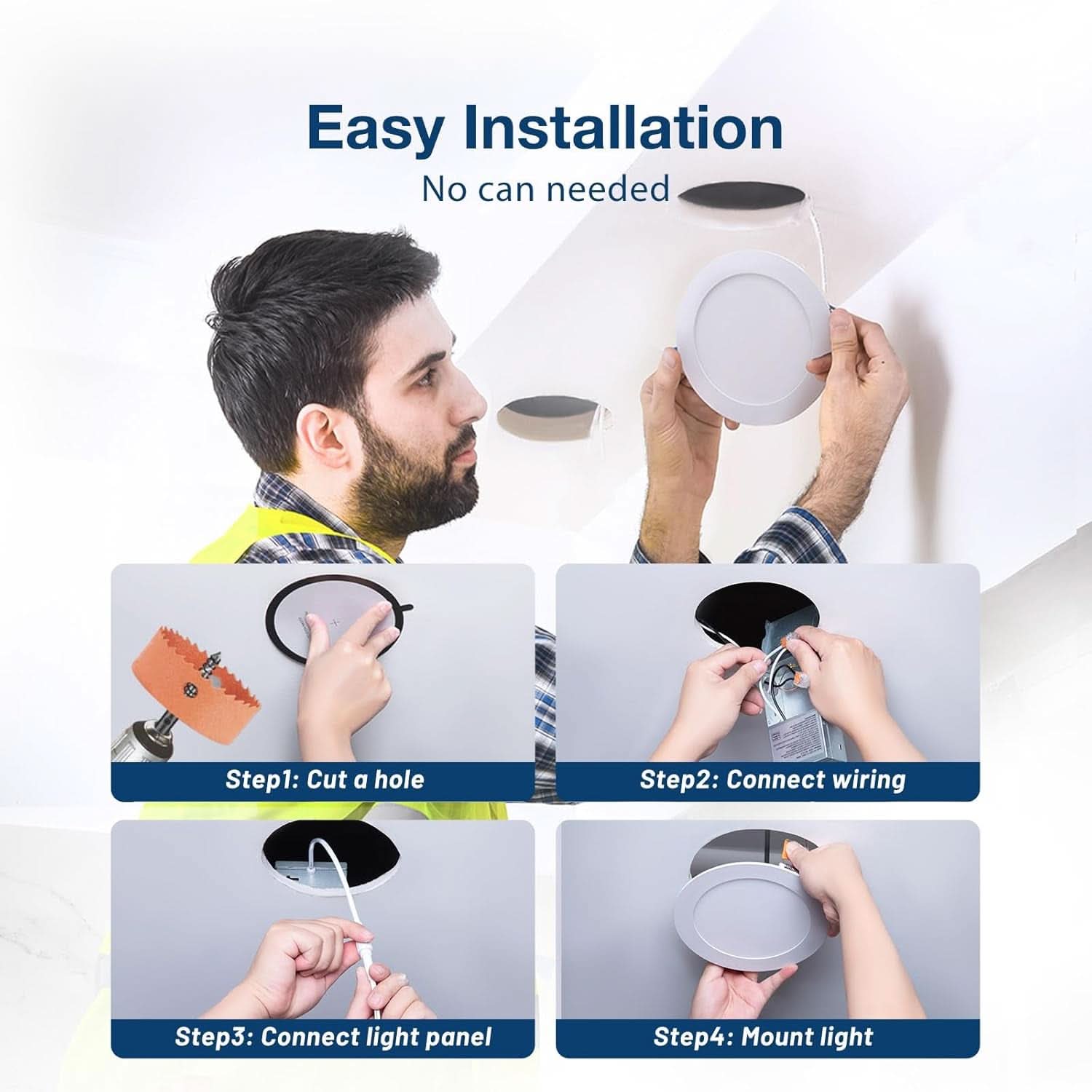 6 Inch 5CCT Ultra Thin LED Recessed Downlight Junction Box