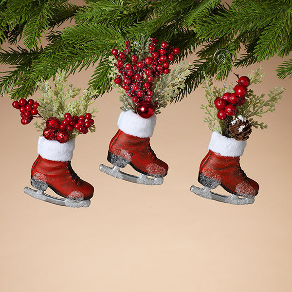 6 Inch Skate with Floral Accent - Pinecone