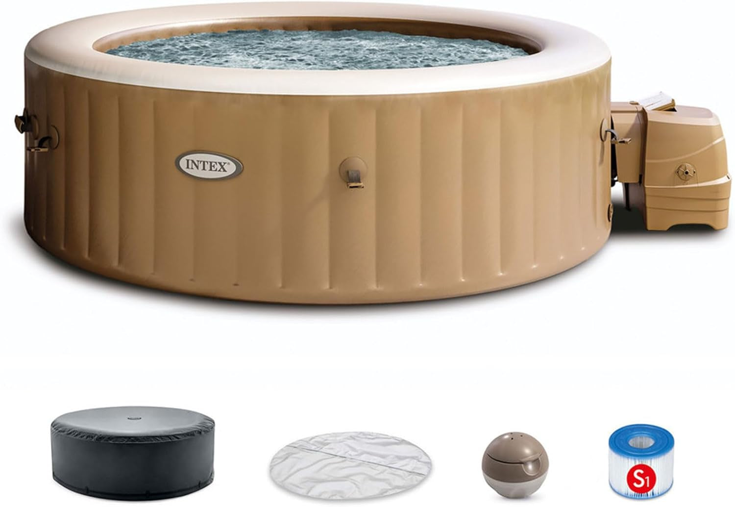 6 Person Inflatable Hot Tub With LED Lights And Headrests
