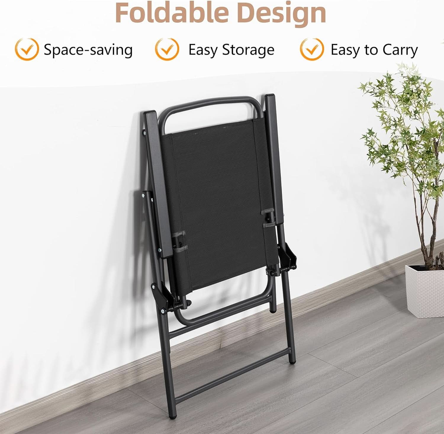 6 Piece Folding Patio Dining Set Black With Umbrella Table