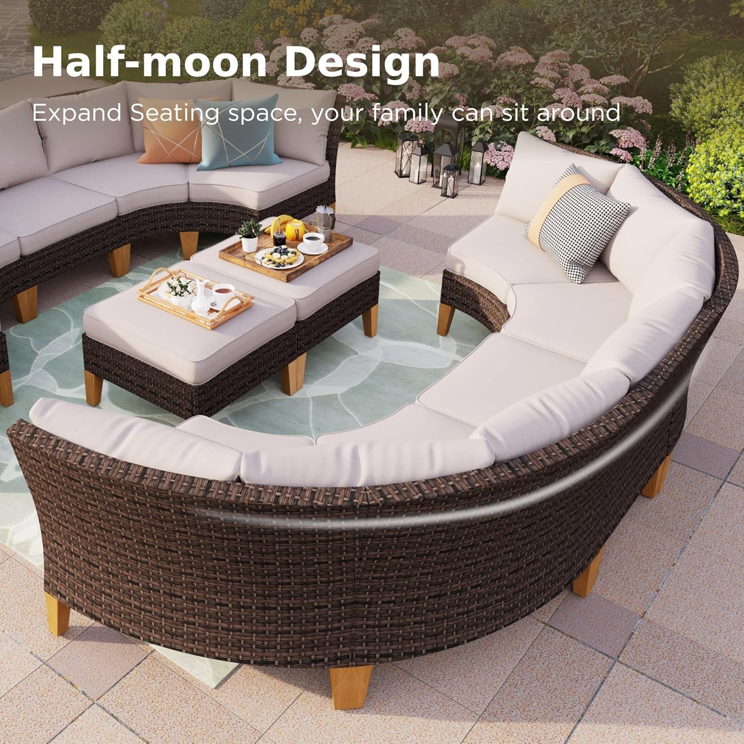 6-Piece Outdoor Patio Conversation Set With 56-Inch Gas Fire Pit Table