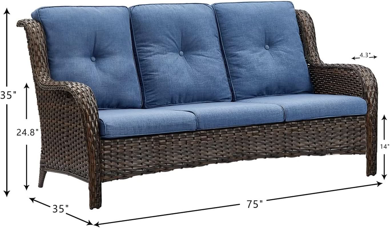 6 Piece Outdoor Patio Furniture Set With Swivel Chairs