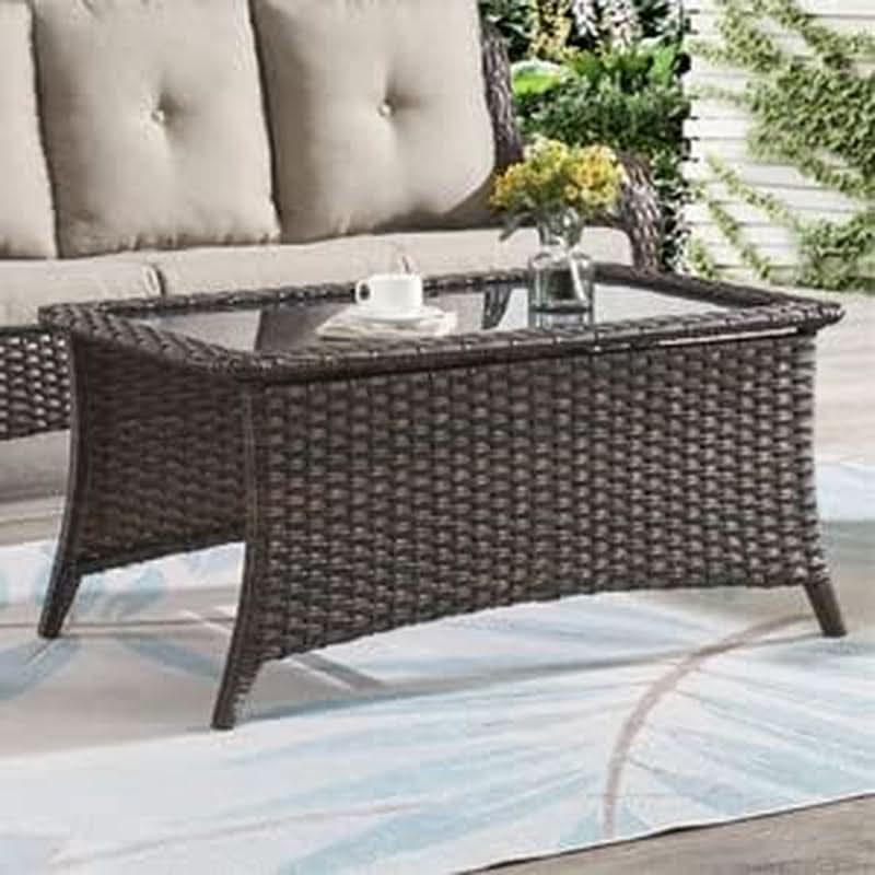 6 Piece Outdoor Patio Furniture Set With Swivel Chairs