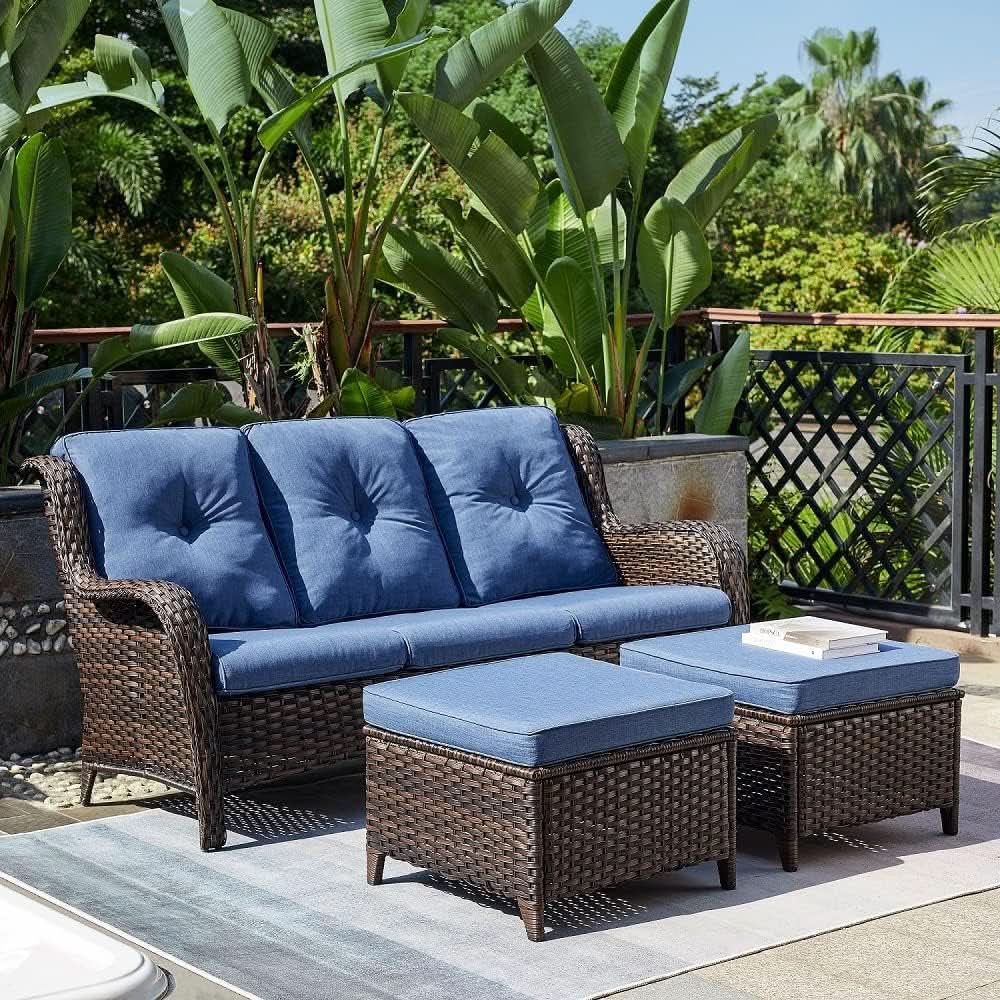6 Piece Outdoor Patio Furniture Set With Swivel Chairs