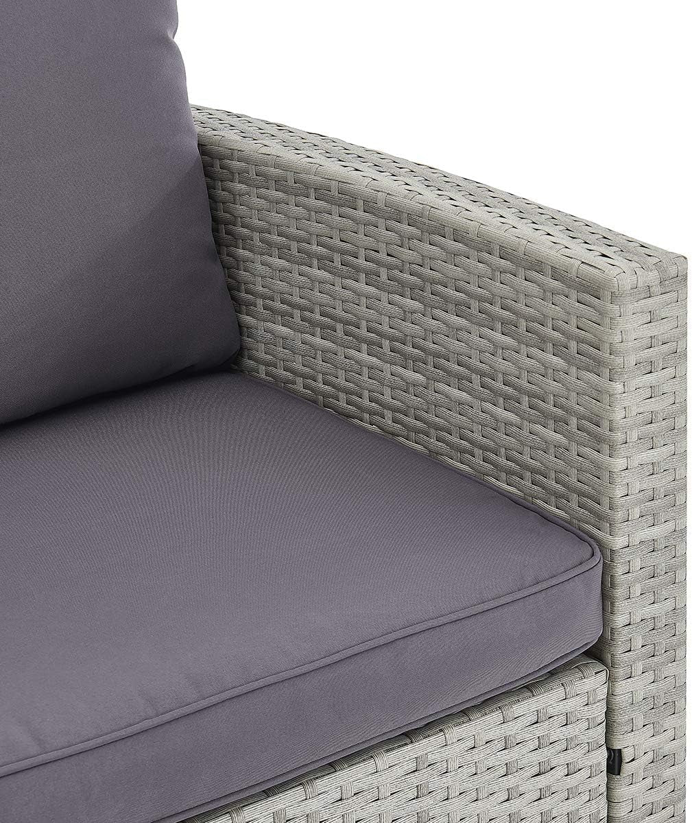 6 Piece Patio Dining Set Outdoor Space Saving Rattan Grey