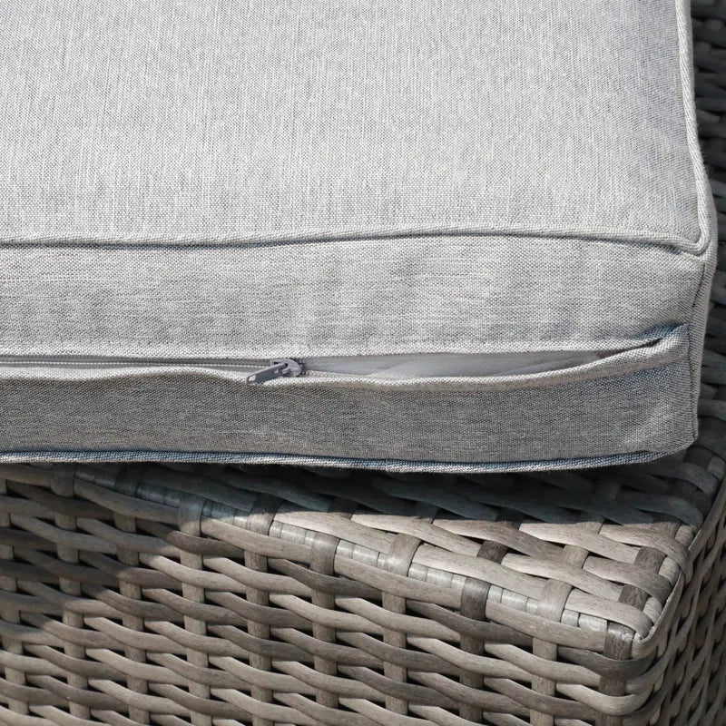 6 Piece Rattan Outdoor Sectional Set With Cushions
