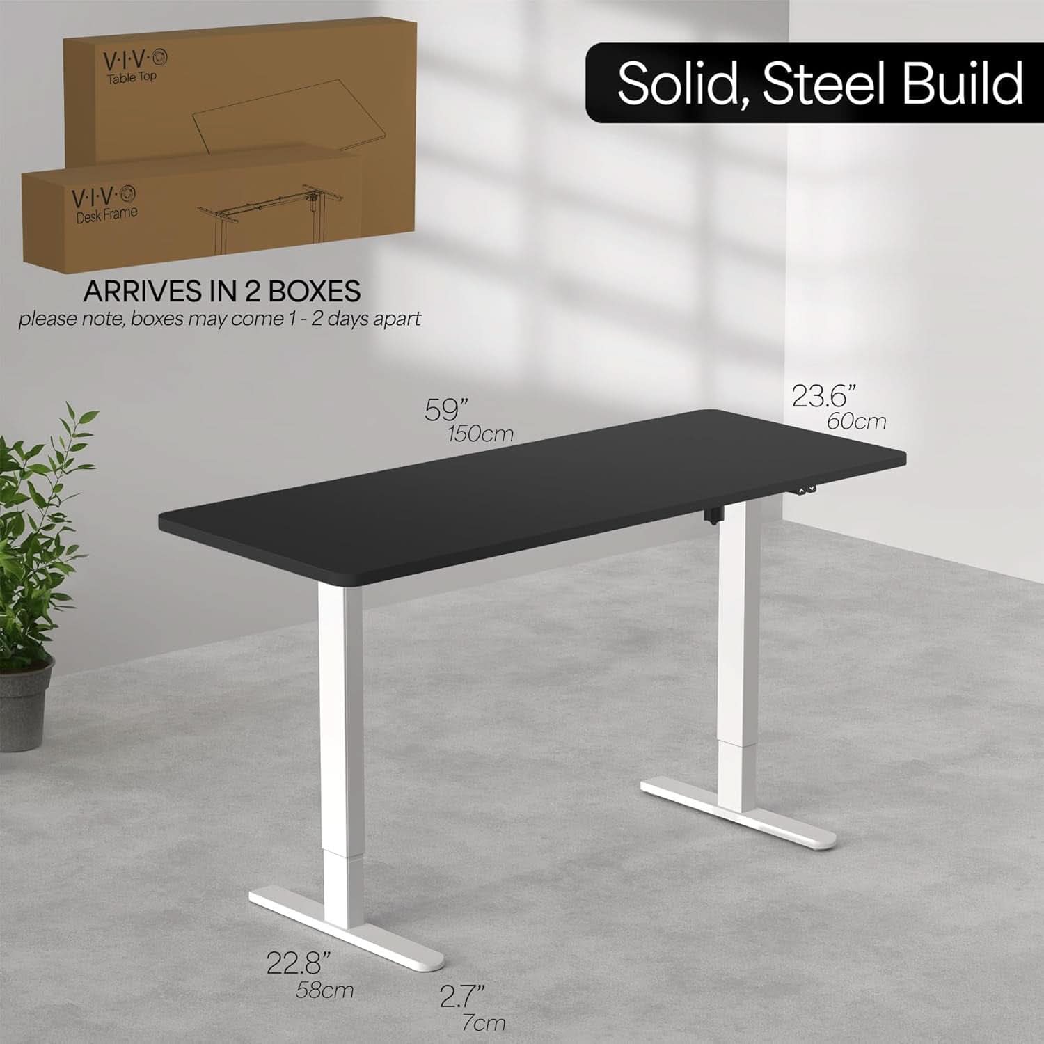 60 Inch Electric Height Adjustable Standing Desk For Office