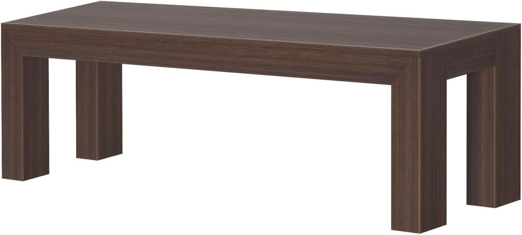 60 Inch Solid Wood Dining Bench Walnut Wirebrush Finish