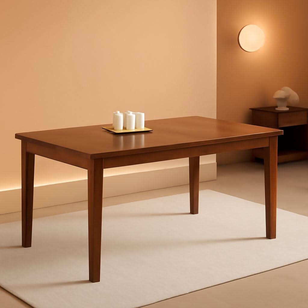 60 Inch Solid Wood Farmhouse Dining Table Cherry Finish