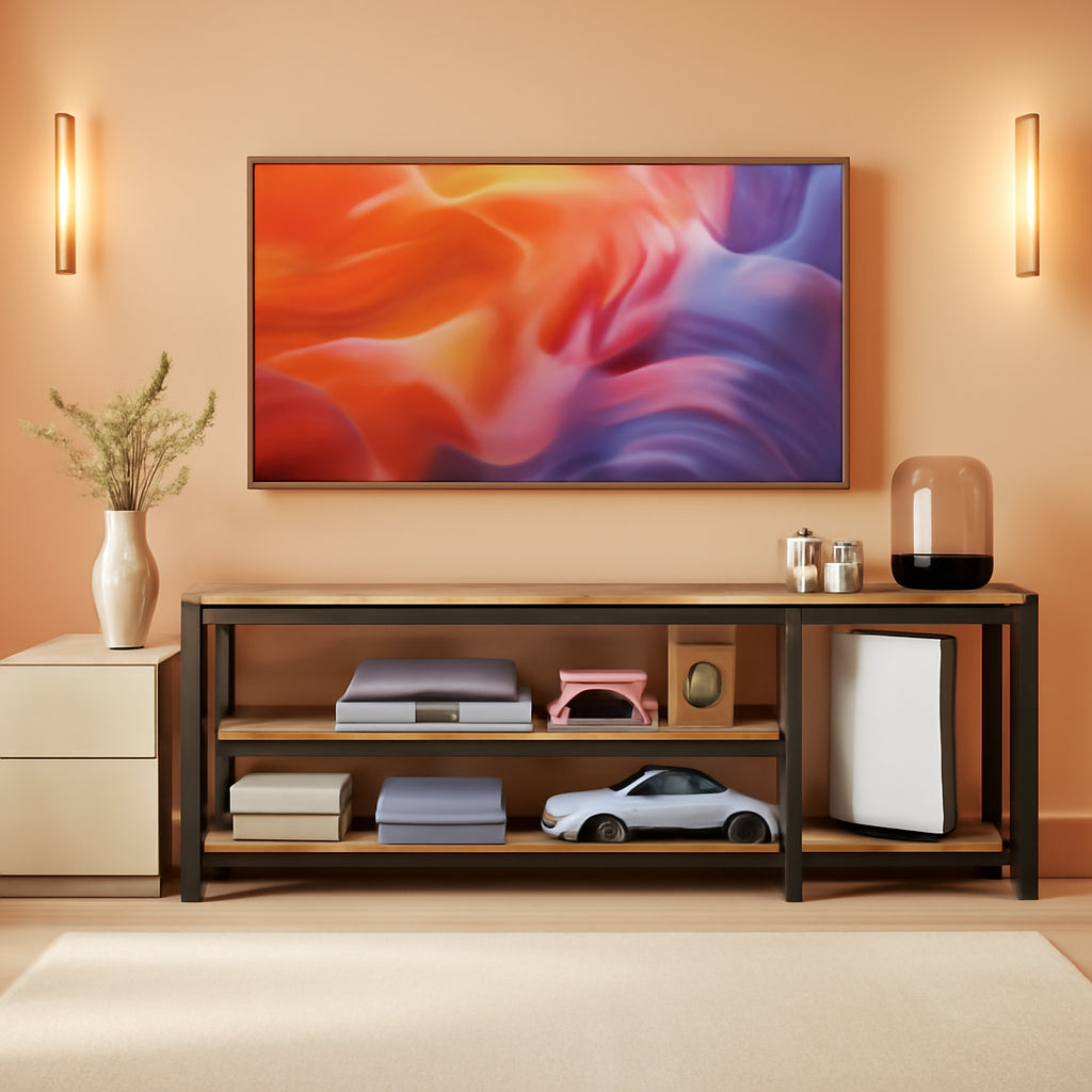 60-Inch TV Stand With Built-In Outlets And LED Lights