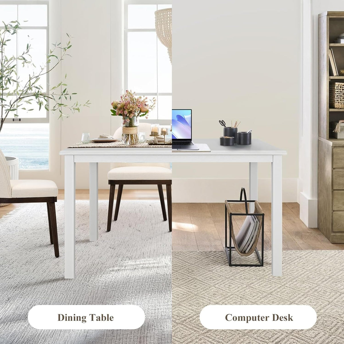 60 Inch White Dining Table For Kitchen Family Use Today