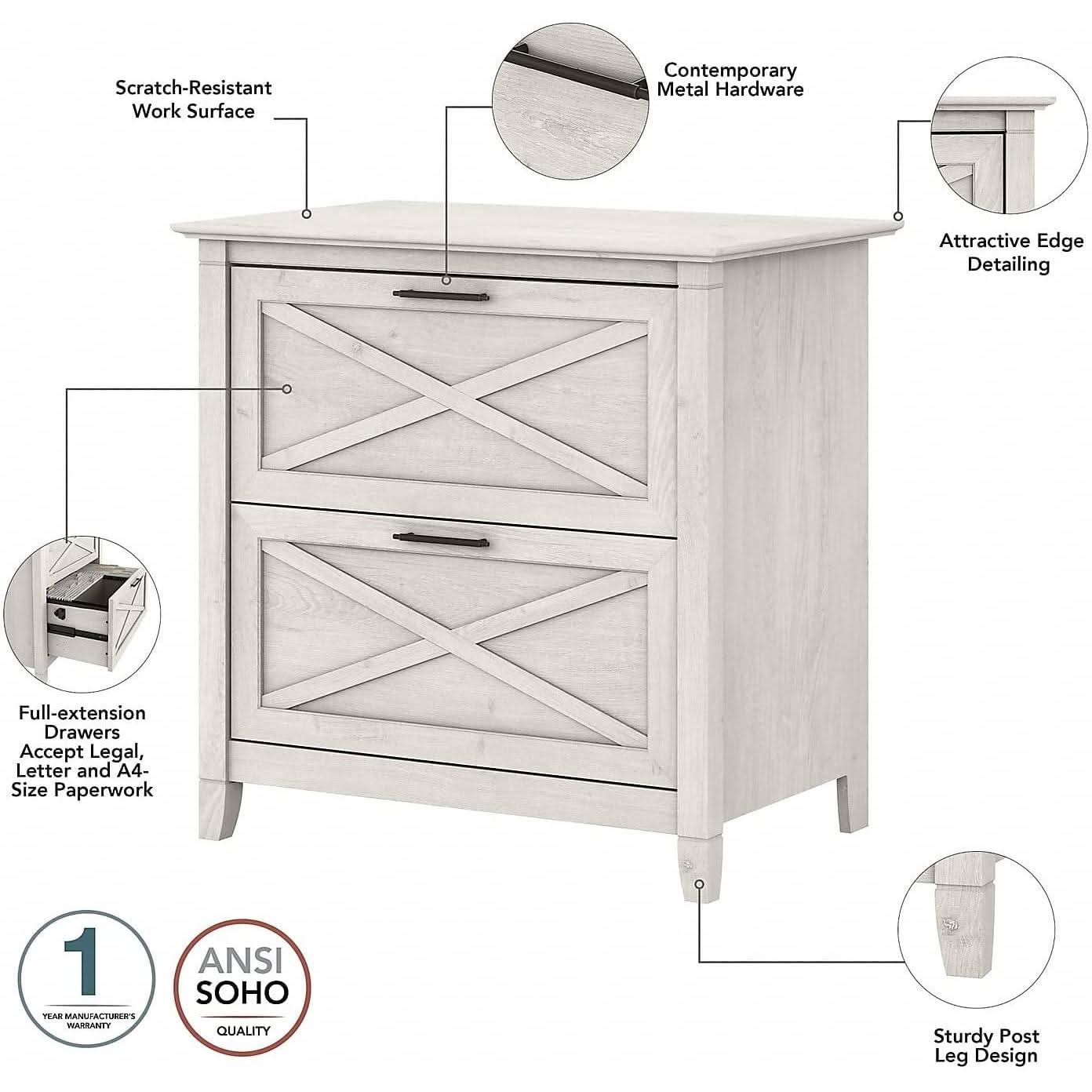 60W L Shaped Desk With Mobile File Cabinet For Home Office