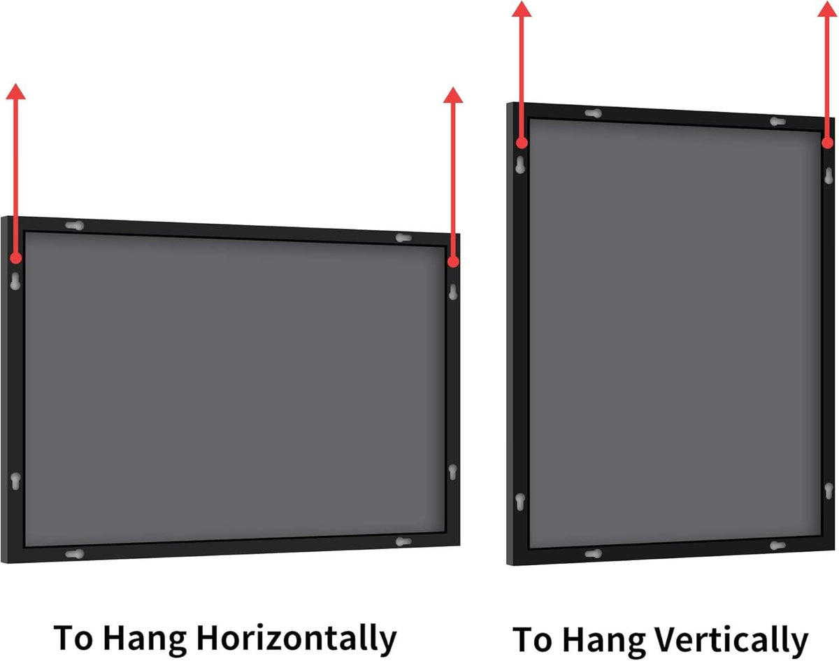 60X36 Inch Black Wall Mounted Bathroom Mirror Home Decor