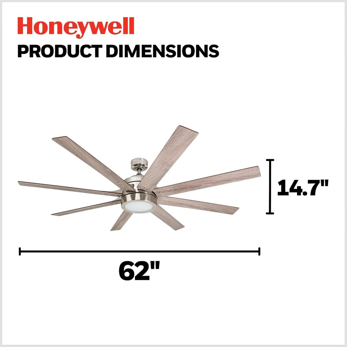 62 Inch Ceiling Fan Brushed Nickel For Large Rooms