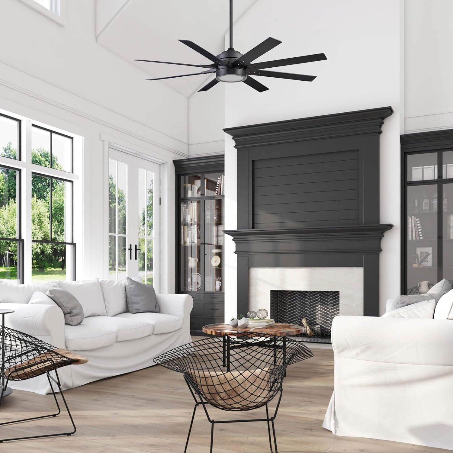 62 Inch Ceiling Fan Dimmable LED Light For Large Rooms