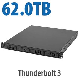 62.0TB (1x2.0TB NVMe + 3x20.0TB HDD) Flex 1U4 4-Bay Rackmount Thunderbolt Storage,
