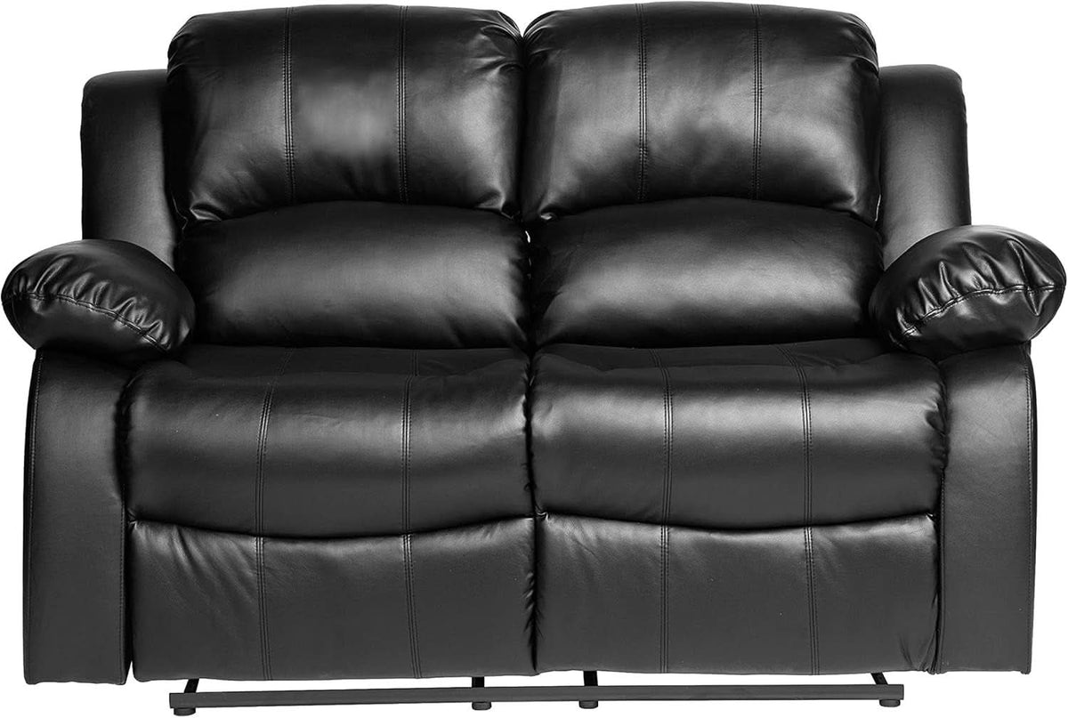 62.5 Inch Black Wall Hugger Recliner Loveseat Modern