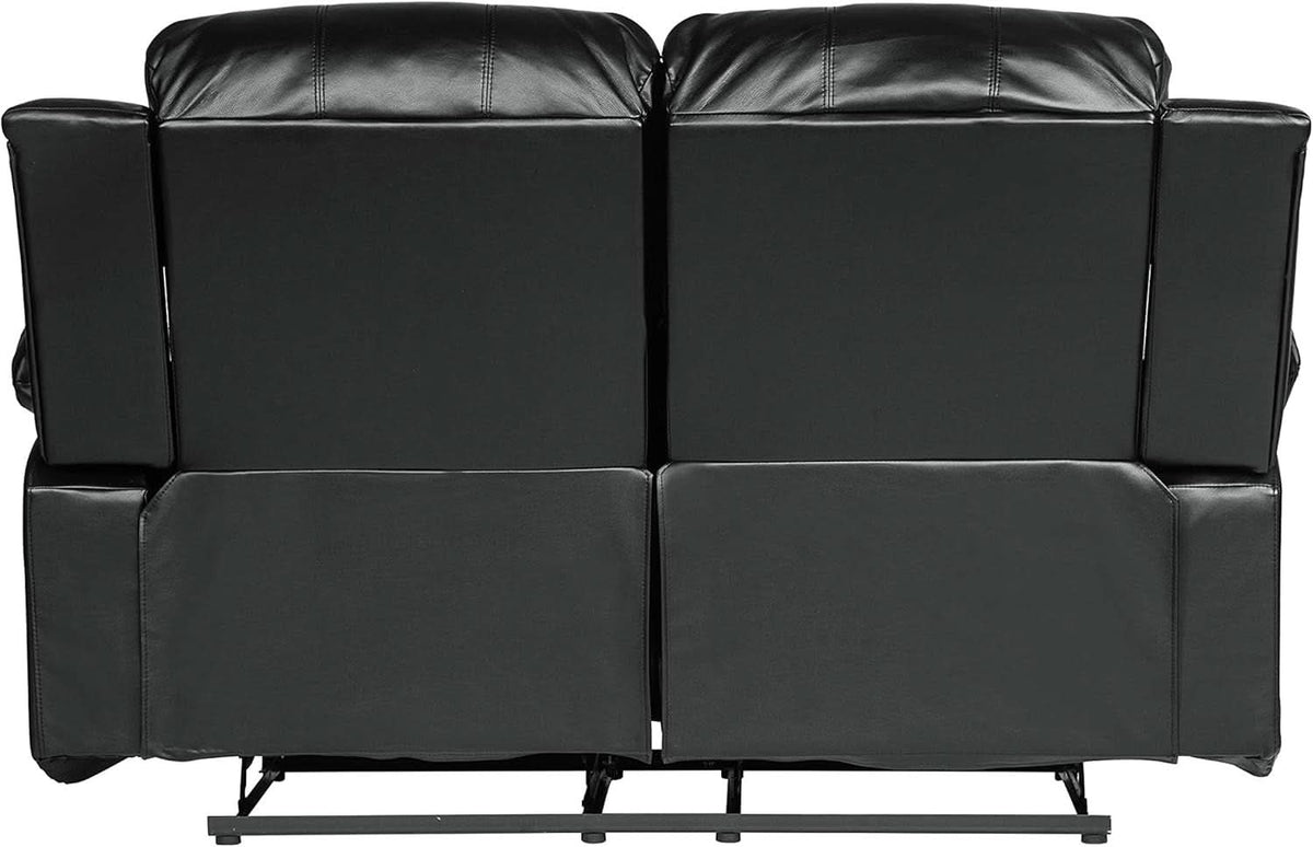 62.5 Inch Black Wall Hugger Recliner Loveseat Modern