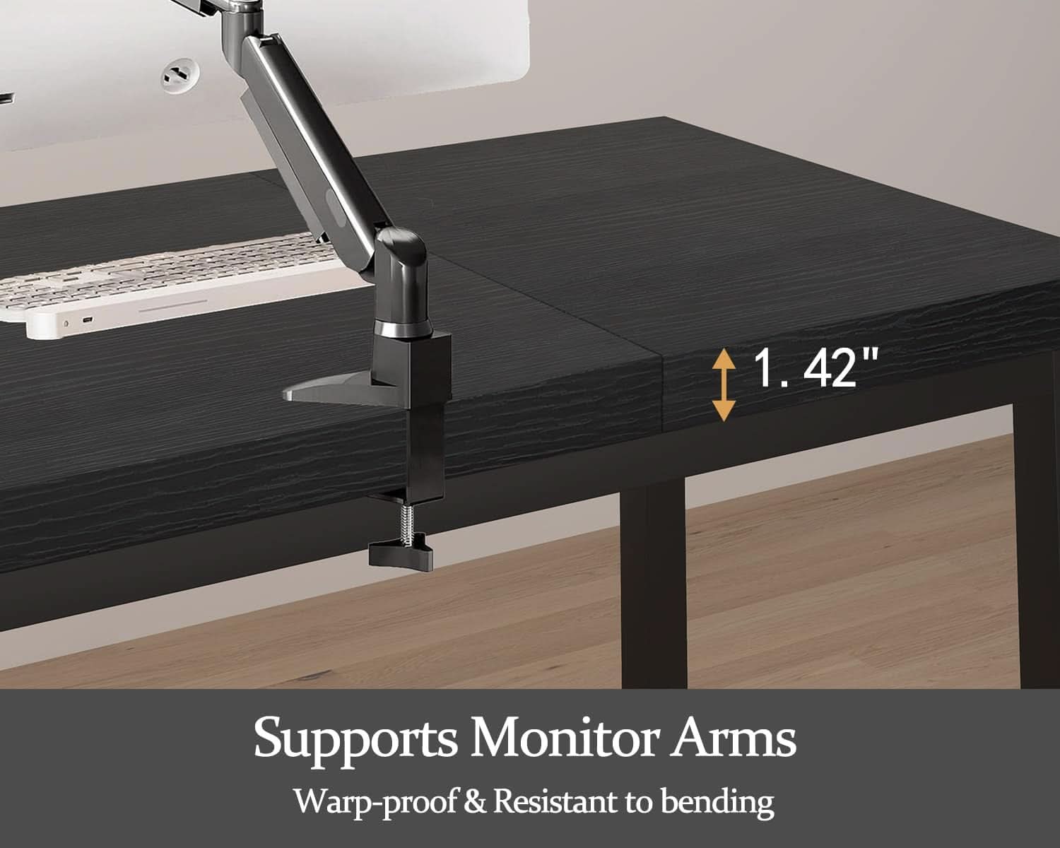 63 Inch Black Computer Desk For Home Office Setup And Study