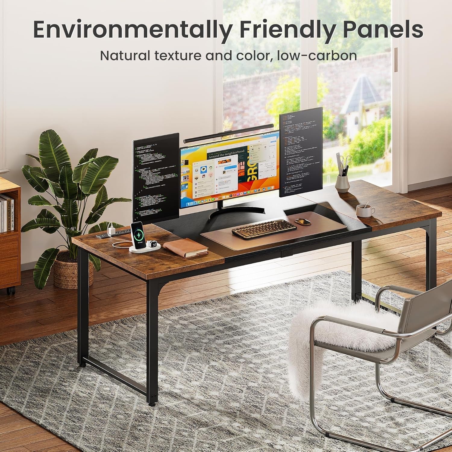 63 Inch Computer Desk With Power Outlets And USB