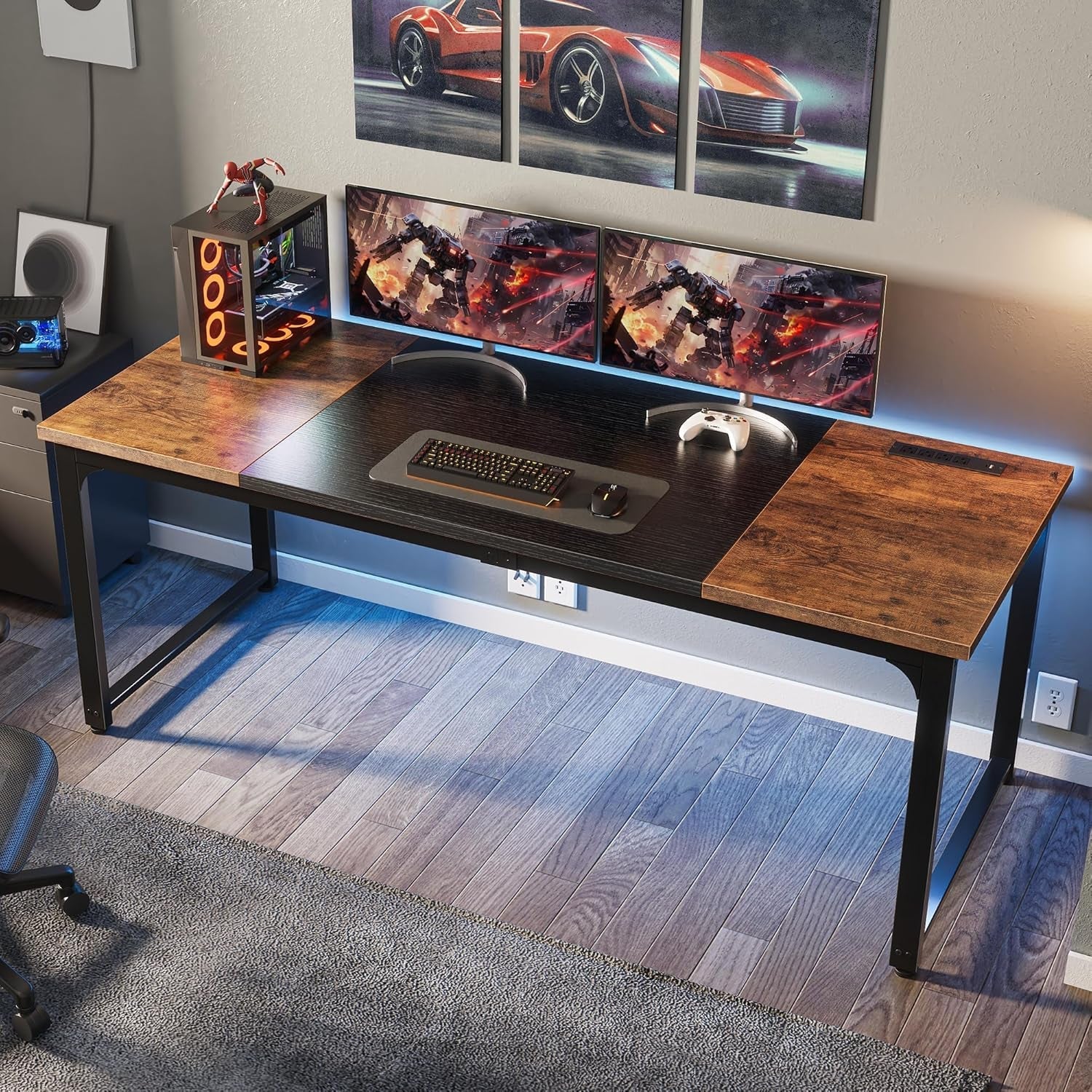 63 Inch Computer Desk With Power Outlets And USB