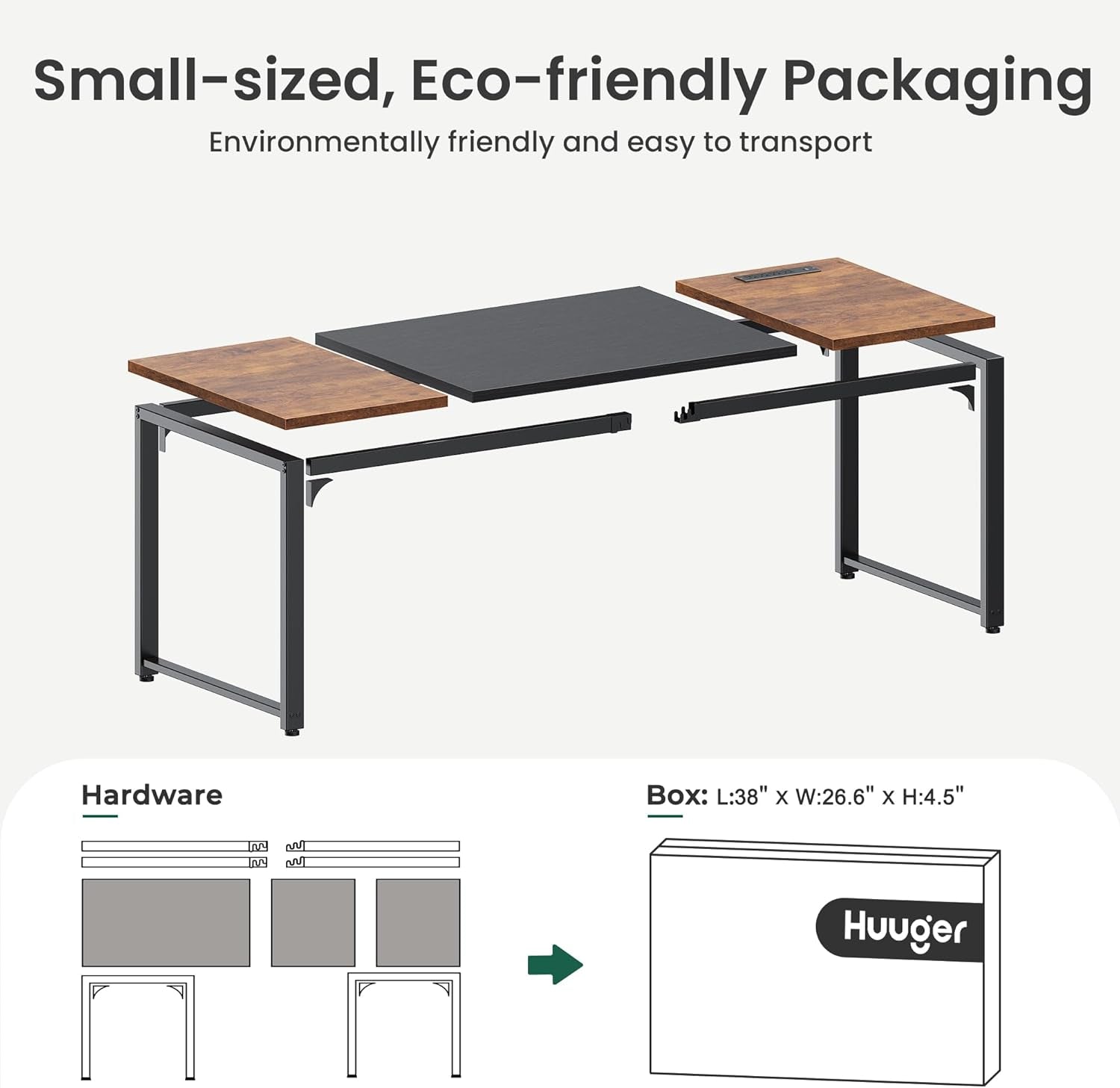 63 Inch Computer Desk With Power Outlets And USB