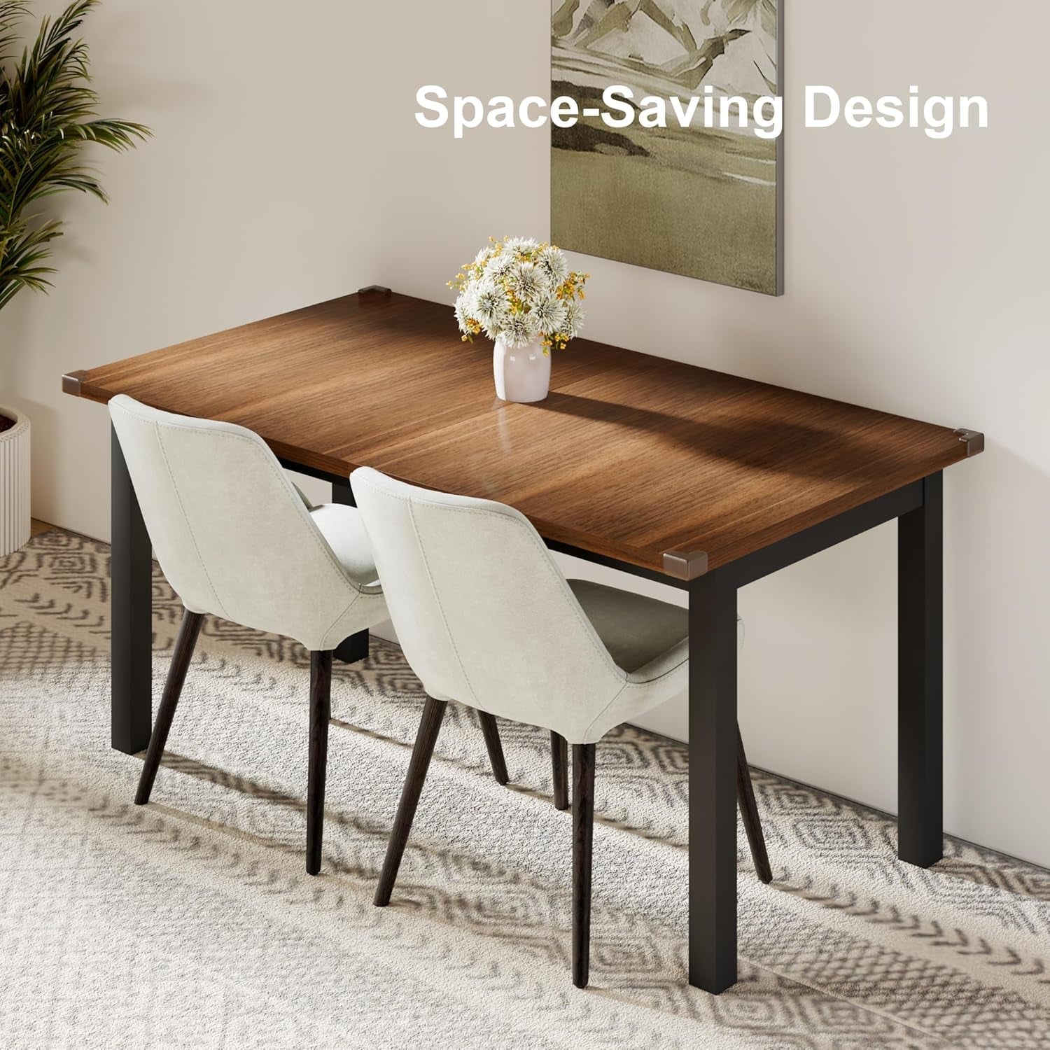 63 Inch Extendable Dining Table Farmhouse Style Collection