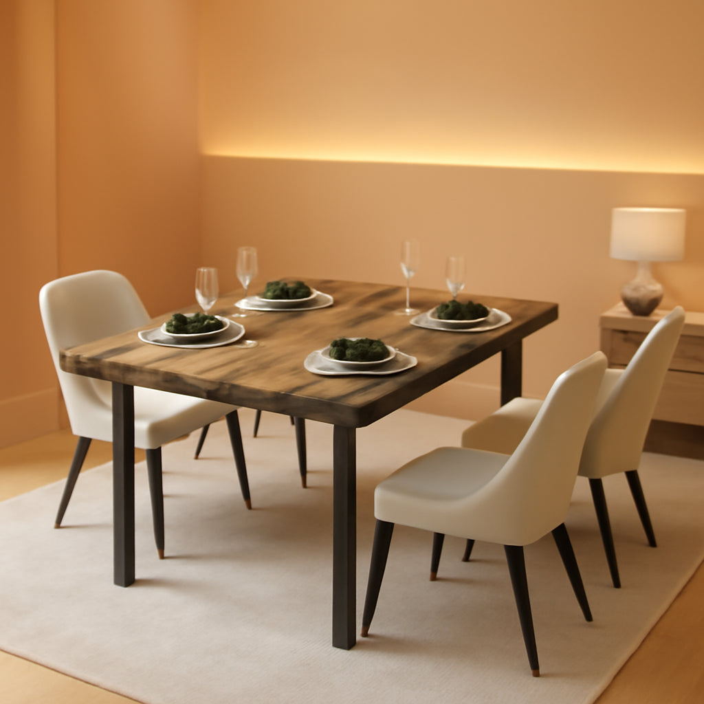 63 Inch Extendable Dining Table Rustic Brown For 4-8