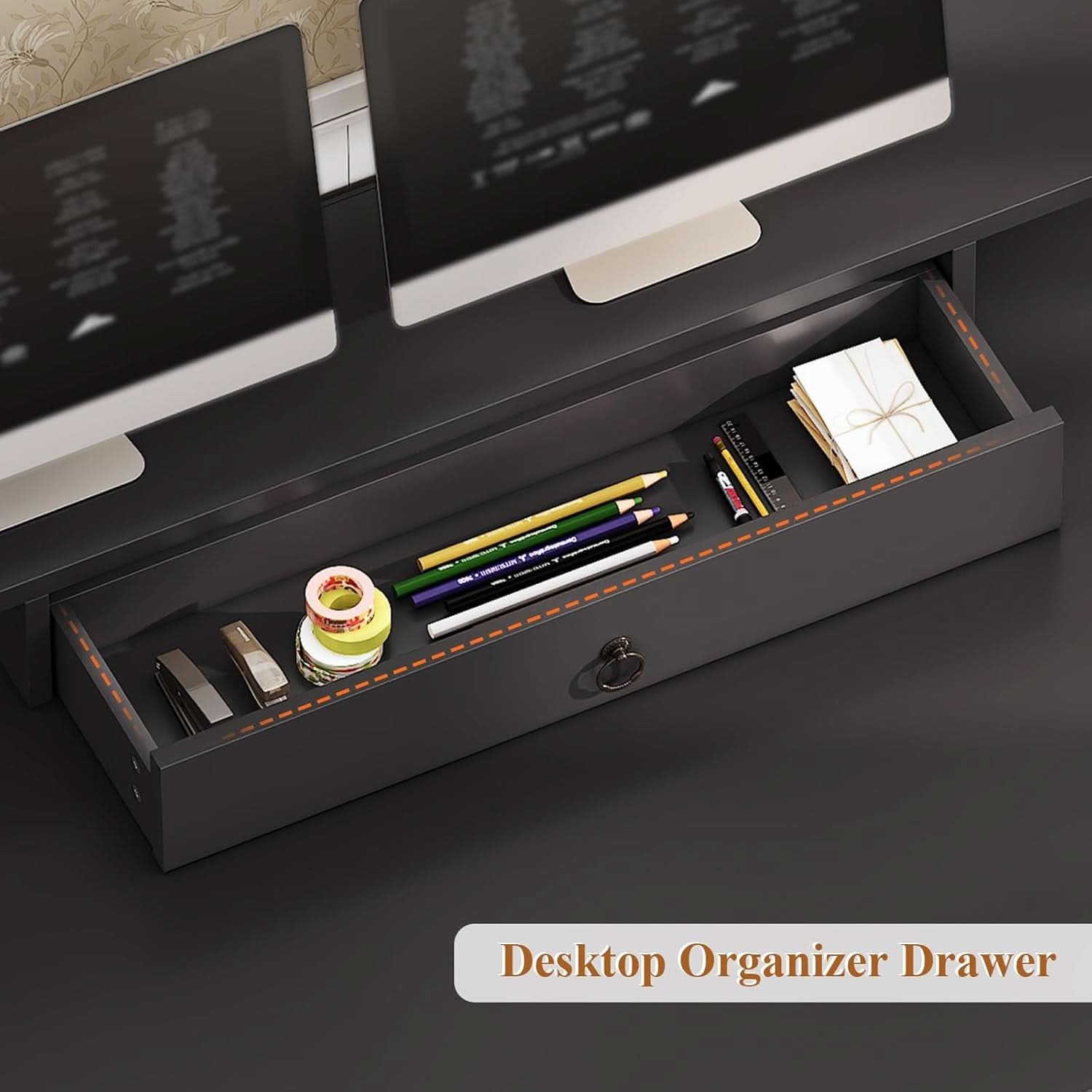63 Inch Wide White Solid Wood Executive Desk With Drawer