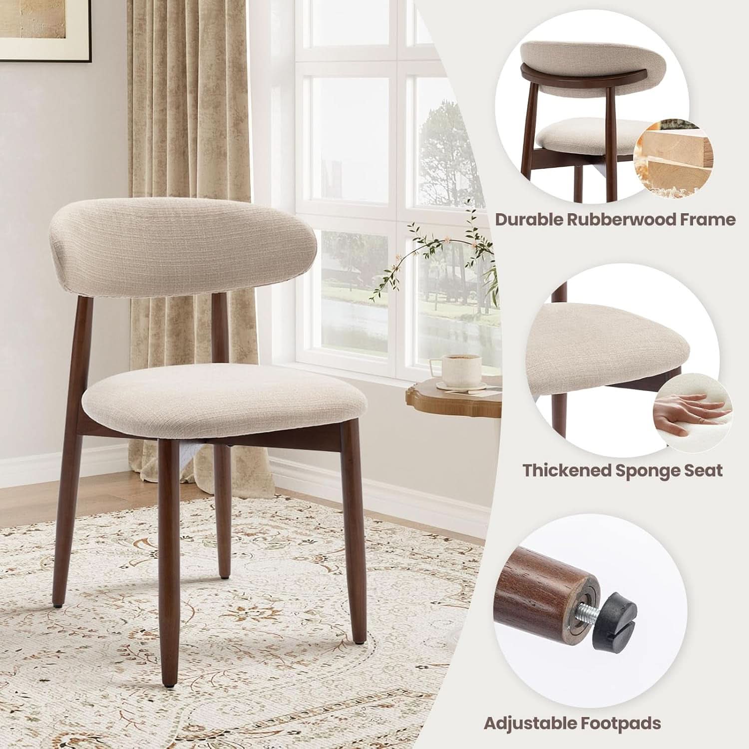 63Inch Industrial Dining Table Set With UpholsteredChairs