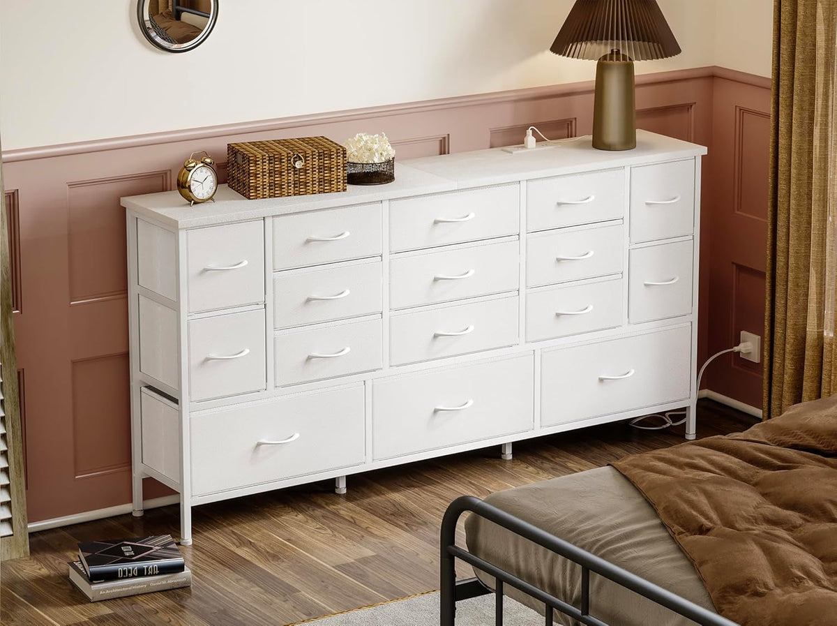 63.3 Inch Bedroom Dresser With Built In Power Outlets