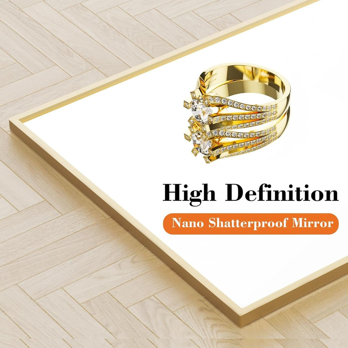 64 Inch Full Length Mirror With Stand Gold Modern Frame